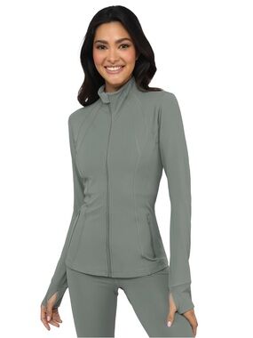 Yogalicious Ultra Soft Full Zip Jacket - Green Blue